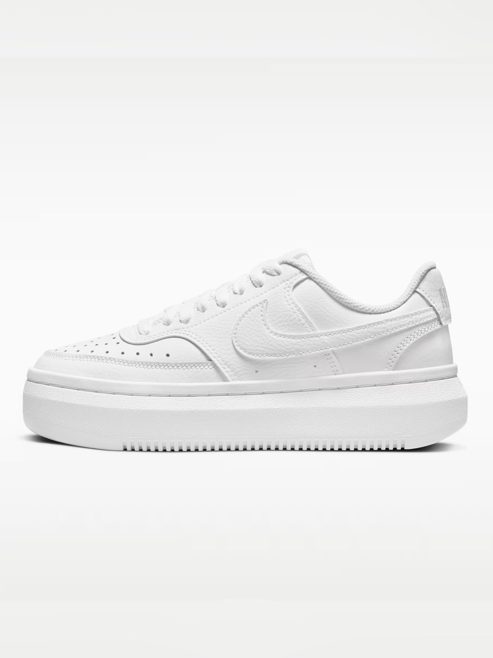 White Women's Platform Sneaker - Branded Athletic Style